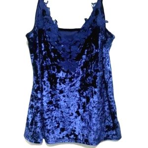 XL Navy blue velvet tank